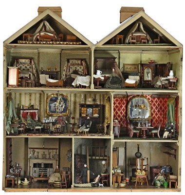 Lot 1 - A fine mid-19th Century dolls' house, fully...