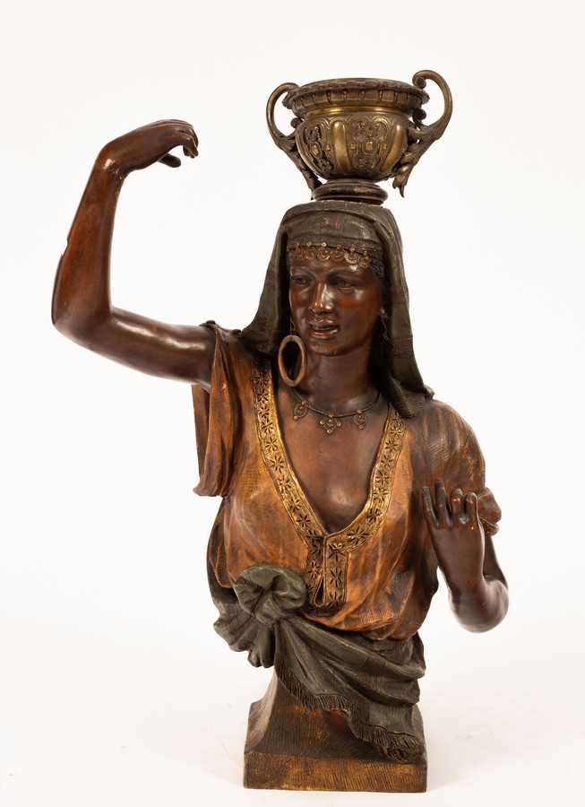 Lot 505 - A bronzed torso of an Egyptian Gypsy dancer