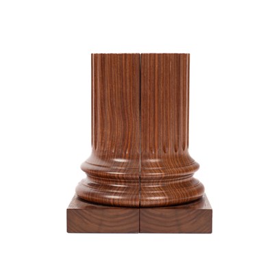 Lot 212 - David Linley (born 1961) a pair of walnut columnar book ends