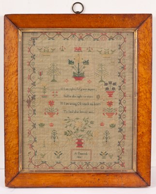 Lot 481 - A 19th Century needlework sampler