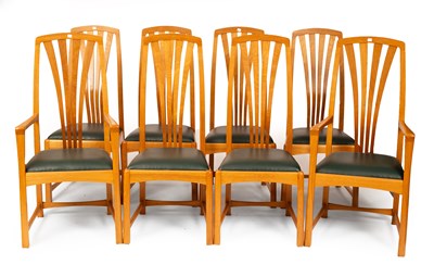 Lot 241 - A set of eight Robin Furlong oak dining chairs