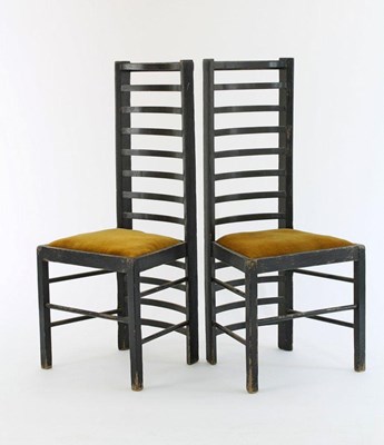 Lot 159 - A pair of Charles Rennie Mackintosh ebonised...