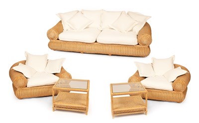 Lot 228 - A 1980s rattan suite