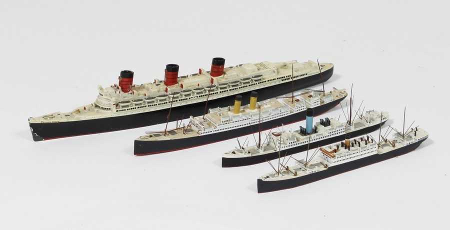 Lot 349 - A Viking waterline ship model, Queen Mary, and...