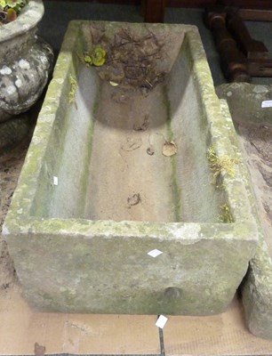 Lot 6 - A rectangular stone trough, 92cm x 43cm