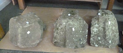 Lot 8 - Two circular grind stones and three capping...