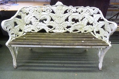 Lot 14 - A Victorian cast iron garden bench with...