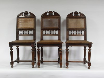 Lot 48 - A set of five French beechwood dining chairs...