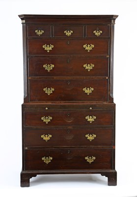 Lot 49 - A George III mahogany chest on chest, with...