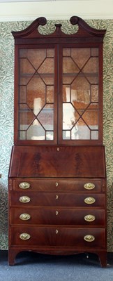 Lot 51 - A 19th Century mahogany bureau bookcase, with...