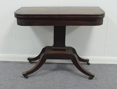 Lot 55 - A William IV mahogany card table on central...