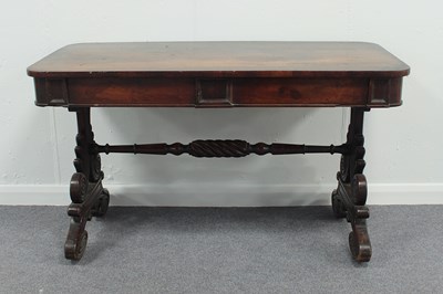 Lot 58 - A William IV mahogany two-drawer table on...