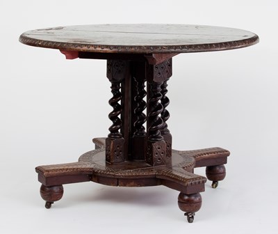 Lot 68 - A Victorian circular carved pedestal table,...