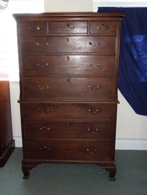 Lot 93 - A George III mahogany chest on chest, circa...