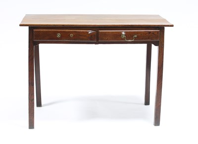 Lot 105 - A George III elm side table fitted two drawers...