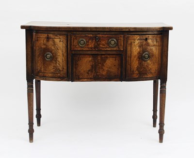 Lot 123 - A George III mahogany bow-front sideboard,...