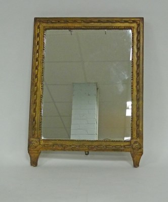 Lot 133 - A gilt framed mirror on reeded feet, the plate...