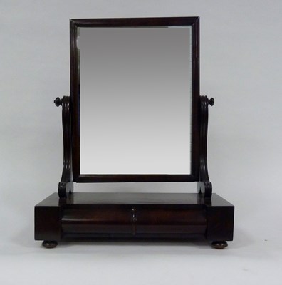 Lot 157 - A Victorian mahogany swing frame toilet mirror,...