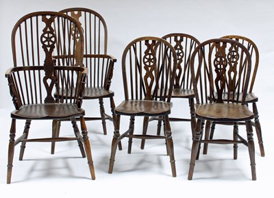 Lot 161 - Four stick and pierced splat back chairs and...