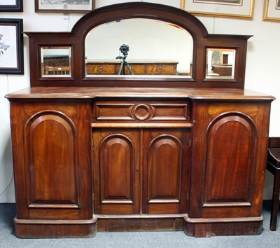 Lot 164 - A Victorian mahogany breakfront sideboard,...