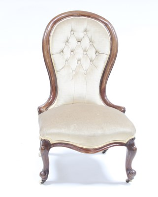 Lot 172 - A Victorian walnut chair with moulded frame,...