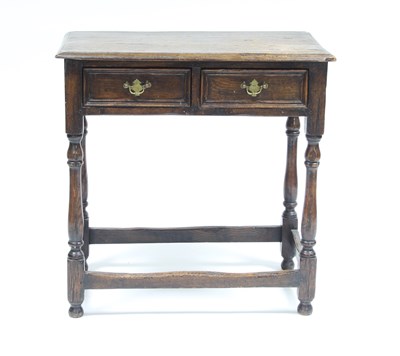 Lot 178 - A late 18th Century oak table, the rectangular...