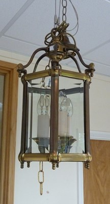 Lot 187 - A brass hanging lantern of Regency design,...