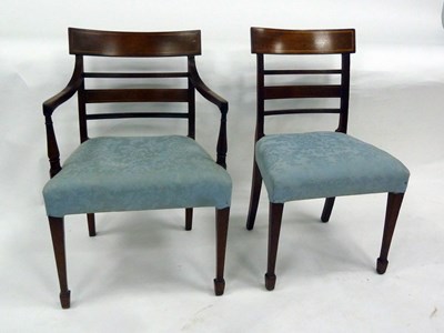 Lot 188 - Six Regency mahogany dining chairs with...