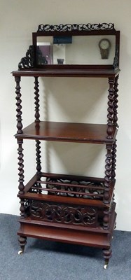 Lot 198 - A Victorian mahogany three-tier whatnot, with...