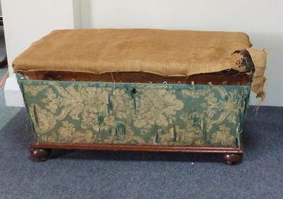 Lot 199 - A rectangular upholstered box ottoman on...