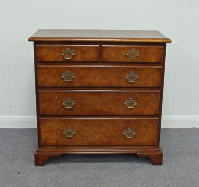 Lot 205 - A walnut cabinet modelled as a chest, 78cm wide