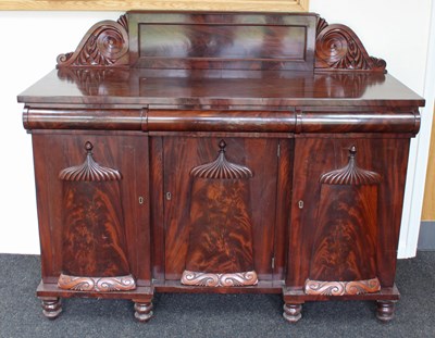 Lot 206 - A William IV mahogany sideboard with scroll...