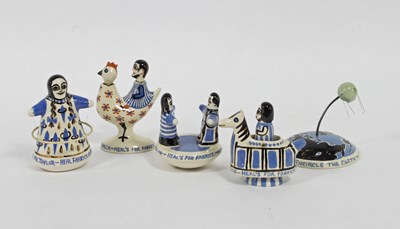 Lot 234 - Five Bernard Moss pottery figures for Heals...