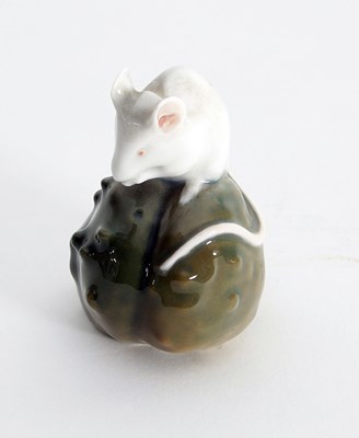 Lot 238 - A Royal Copenhagen figure of a mouse seated on...