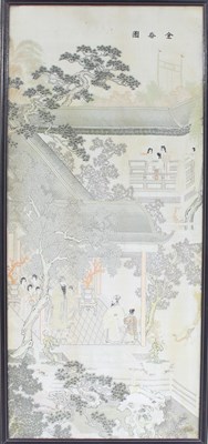 Lot 261 - A Chinese embroidered picture and two smaller...