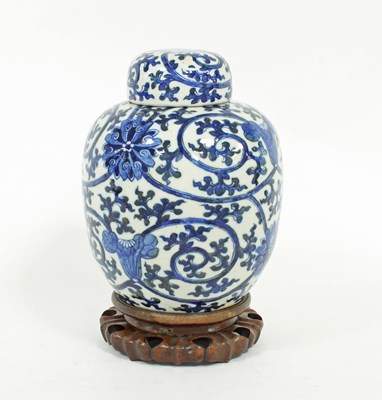 Lot 264 - A Chinese blue and white jar and cover,...