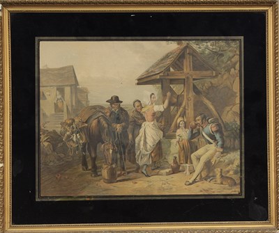 Lot 285 - After Le Blond/Print of a Soldier Drinking at...