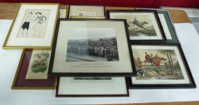 Lot 312 - Ten decorative pictures and prints, racing and...