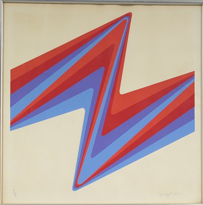 Lot 321 - Roger Huggett/Abstract Design in Red and...