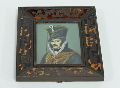 Lot 372 - A portrait miniature of an officer of...