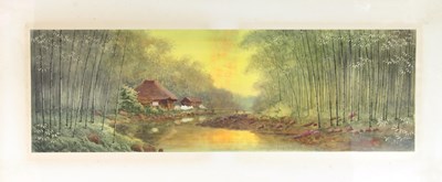 Lot 376 - S Ishida/Landscape Bamboo Forest/watercolour,...