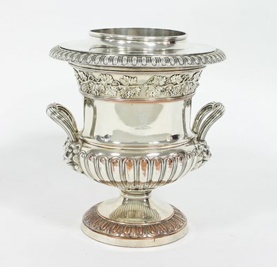 Lot 441 - An old Sheffield plate wine cooler, Matthew...