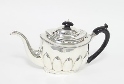 Lot 462 - A silver teapot, London 1804, of oval form...