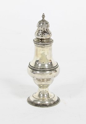 Lot 472 - A silver caster, London 1760, of baluster form...