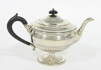 Lot 473 - A silver teapot, Sheffield 1909, of circular...