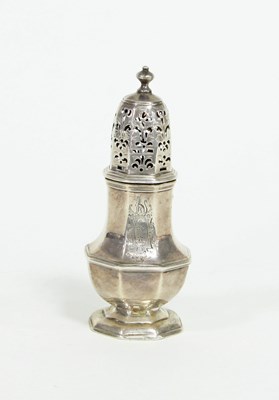 Lot 490 - A silver caster, Thomas Bamford, London 1724,...