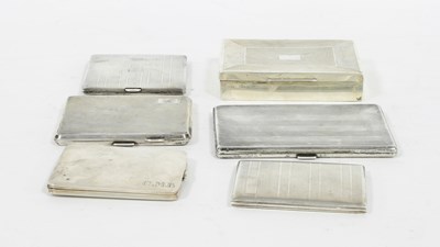 Lot 509 - A rectangular silver box, E V , Sheffield 1958...