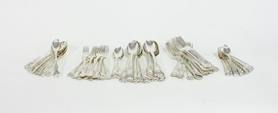 Lot 513 - A part canteen of kings pattern silver...