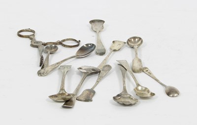 Lot 522 - A pair of George III silver salt spoons,...