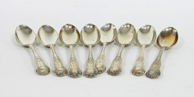 Lot 523 - A set of four kings pattern silver tablespoons,...